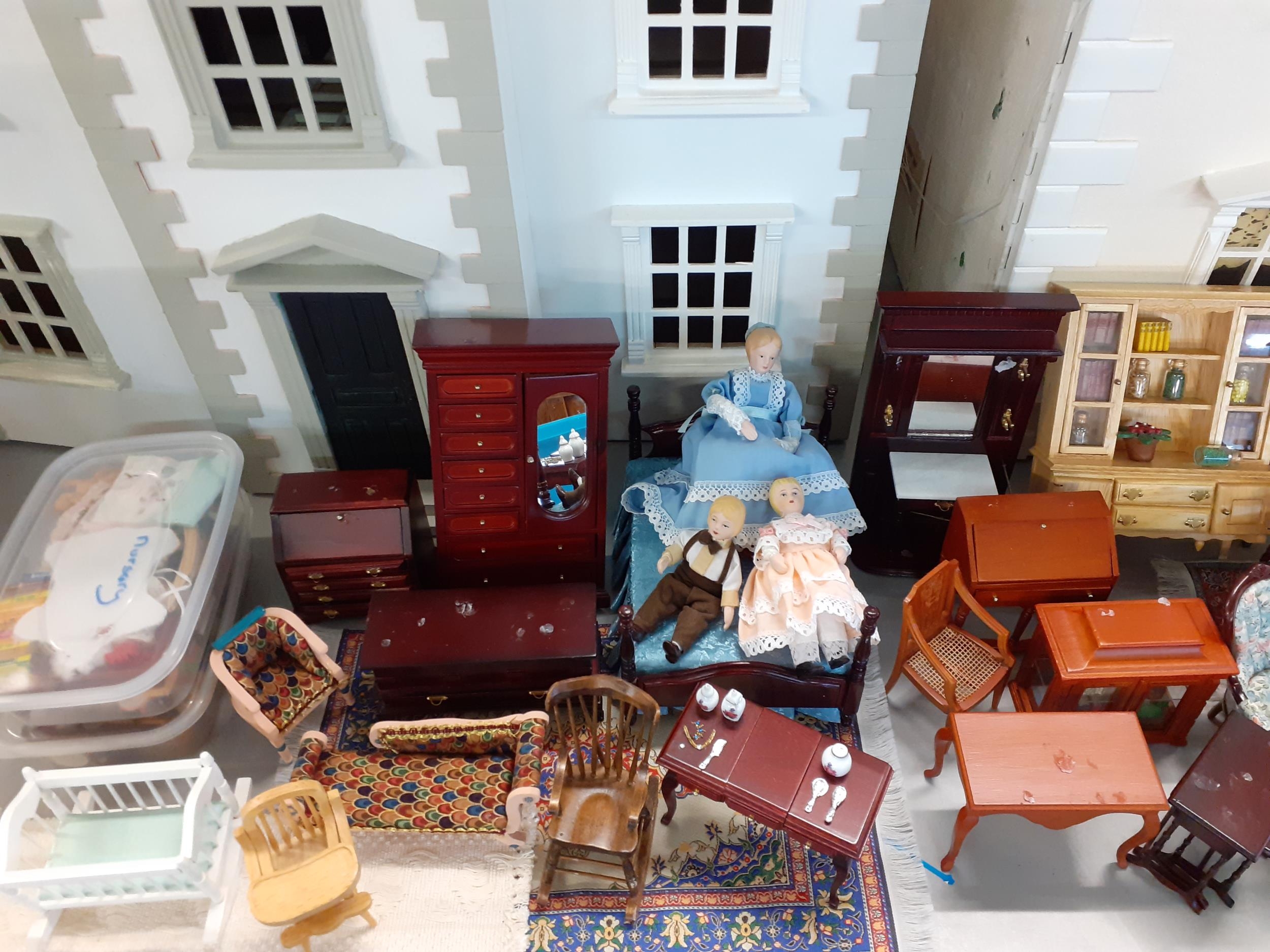 A large quantity of mixed wooden and plastic dolls house furniture to include 3 Willitts Design - Bild 2 aus 12