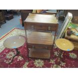 A Georgian mahogany three tier wash stand together with two 19th century occasional tables Location: