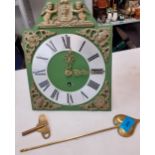 A Westerstrand Toreboda clock dial having a green background Location:R2:1