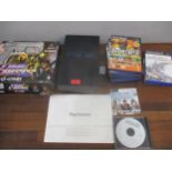 A Playstation 2 with a boxed Time Crises & G-Con 45, and a group of games to include GTA Vice City