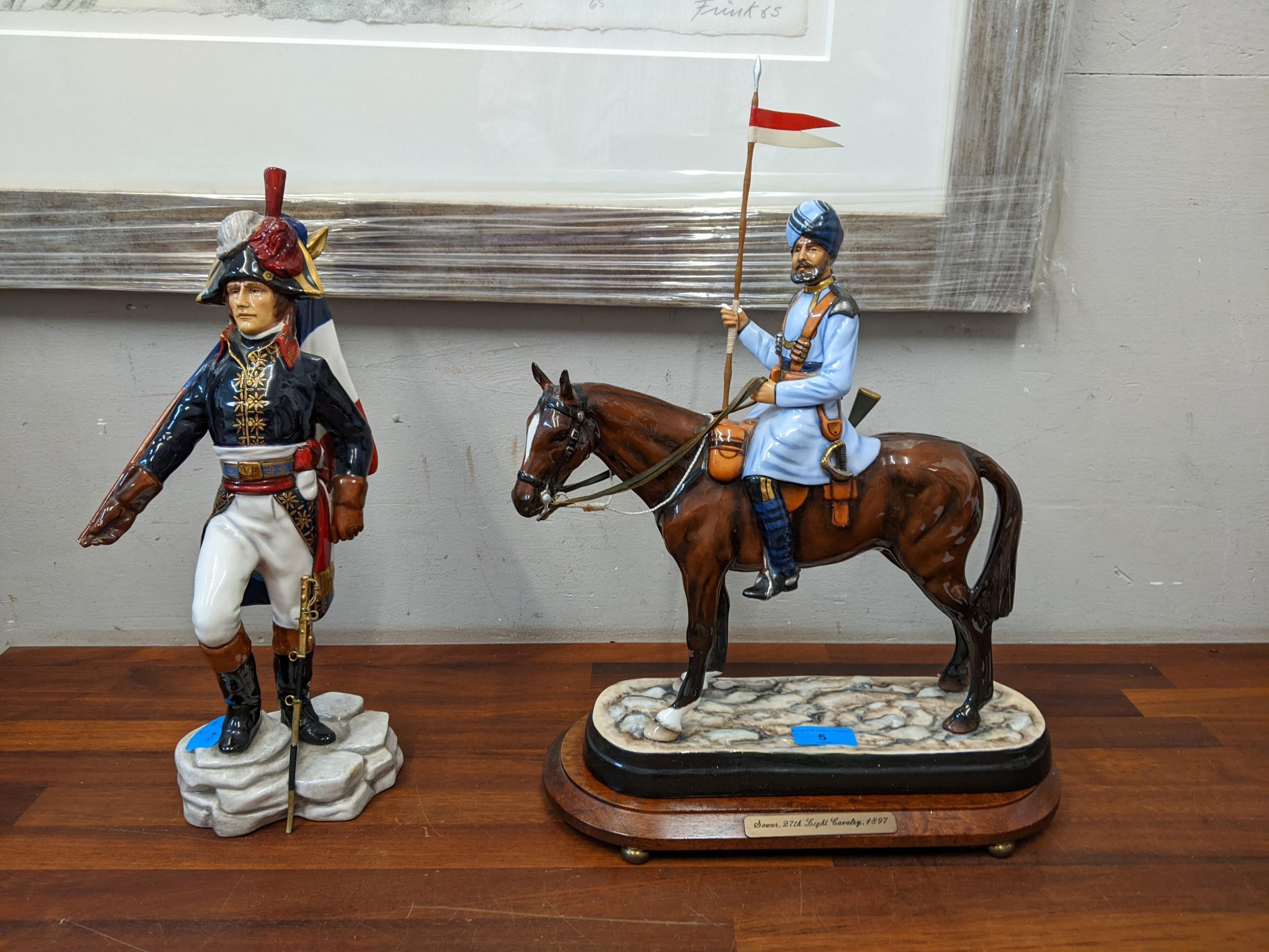 Michael Sutty limited edition figures General Bonaparte 1798 54/250 A/F and 27th Light Cavalry