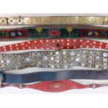 A collection of wrestling belts related to Welsh wrestler Bert Alcock to include embroidered and