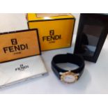 Fendi- A ladies watch with quartz movements, paperwork and original box. Location:RAB