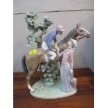 A large Lladro figure group Jockey and Lady model 5063 Location: