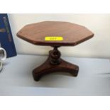 A Victorian mahogany apprentice piece pedestal table, Regency style with octagonal top on turned