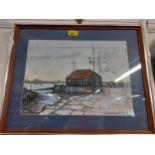 Denis H Ramsbottom - Boathouse Bosham, a watercolour, signed and dated 1977 to the lower right