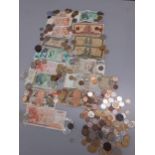 A collection of overseas coins and banknotes Location: Porters