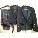 Joliffes of Marlow-A gents 3-piece formal outfit comprising tartan trousers 32" waist, a black