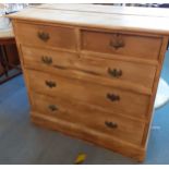 A pine plank constructed chest of two sort and three long drawers Location: RAF