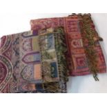 Two large modern paisley printed throws, 140cm x 300cm. Location:BWR