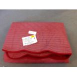 A Country Corner red cotton Kingsize bed cover in a velvet finish, 88" w (224cm) Location: BWR