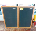 A pair of Retro teak framed Rogers LS3/5A monitor speakers, serial numbers S09765A and S09765B