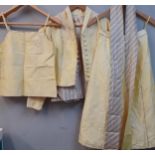 A Sally Hale yellow shot silk ladies outfit comprising two interchangeable strappy tops, a bolero