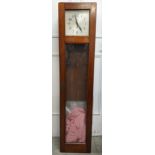 A mid 20th century 'Gents of Leicester' oak cased electric master clock, 128cm h x 28.5cm w