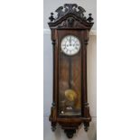 A Victorian walnut and ebonised Vienna regulator 8-day wall clock, 116cm Location: