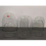 Six 19th century and later glass domes of various sizes, largest 41cm high Location:LAB