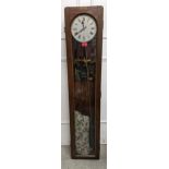 An early 20th century 'Telephone Rentals' oak cased electric master clock, 125.5cm h x 26cm w