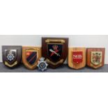 A group of five UK Police related wall hanging plaques to include UK Benefits Agency 'Organised