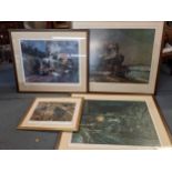 Four Terence Cuneo signed prints depicting trains, three limited editions to include one entitled