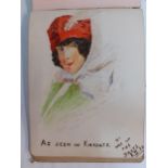 A 1918 autograph album containing poetry, stamps, and watercolours Location: