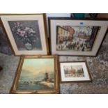 Pictures to include a winter landscape oil, Lowry prints and others Location: