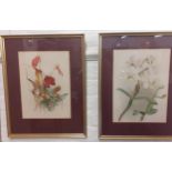 H G Moon, R.A - 'Orchids', a set of six prints of the 19th century originals, mounted in modern gold