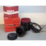 A Sigma 16mmF/2.8 fish eye lens for Pentax K, together with case, box and instructions Location: