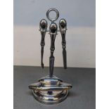 An early 20th century silver ladies matched pedicure set on stand A/F Location:
