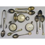 Mixed silver and silver plate to include a Victorian silver cased full hunter pocket watch
