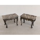 A pair of miniature silver French style tables hallmarked Birmingham 1901 Location: