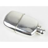 A George V silver hip flask by James Dixon & Sons Ltd, Sheffield 1919, with removable drink cup to