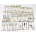 A George III and Victorian silver collection of flatware, earliest date 1821, most by William Eaton,