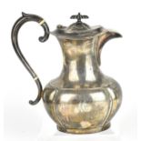 An Edwardian silver coffee pot, Sheffield 1911, maker's mark partially rubbed, of baluster