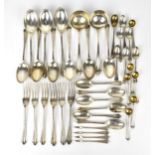 A Victorian silver part cutlery service by Elkington & Co Ltd, Birmingham 1887, setting for six,