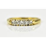 An 18ct yellow gold five stone diamond ring, with graduated stones to the centre, all claw set in