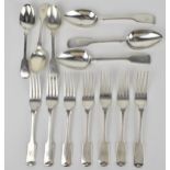 A set of seven Georgian silver salad forks by Thomas Wheatley, Newcastle dates: six forks 1815,