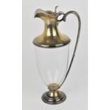 An Edwardian silver mounted glass claret jug by Walter & Charles Sissons, Sheffield 1902, with