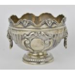 A small George VI silver monteith style sugar bowl, Birmingham 1936, designed with moulded border,
