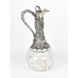 A Victorian silver mounted cut glass claret jug, the silver by Horace Woodward & Co, Birmingham