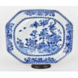 A Chinese export blue and white porcelain meat dish, 18th century, probably Qianlong period (1736-