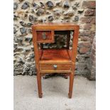 A Chinese elm side table, early 20th century, of square form with small drawer top left above a