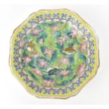 A Chinese Qing dynasty porcelain footed dish, 19th century, Tongzhi period (1856-1875), of lobbed