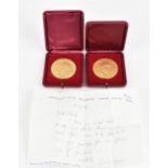 Pope John Paul II visit to the United Kingdom Commemoration medals 1982, each in a red