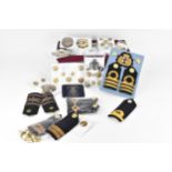 A collection of miscellaneous buttons and epaulettes of the UK Merchant Navy, Merchant Marines,