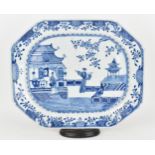 A Chinese export blue and white porcelain meat dish, 18th century, probably Qianlong period (1736-