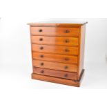 A walnut collectors chest having six drawers, 42cm x 37cm