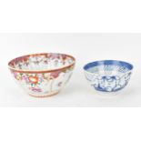 Two Chinese porcelain bowls, to include an 18th century export bowl with painted floral sprays and