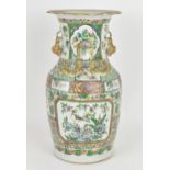 A Chinese Export Famille Rose porcelain baluster vase, Canton, Late 19th/early 20th century,