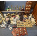 A mixed lot to include collectors spoons, novelty teapots, trophies, mugs and diecast collectors