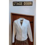 Amanda Wakeley-A cream cotton formal box jacket with cream silk lining and trim, UK size 14.